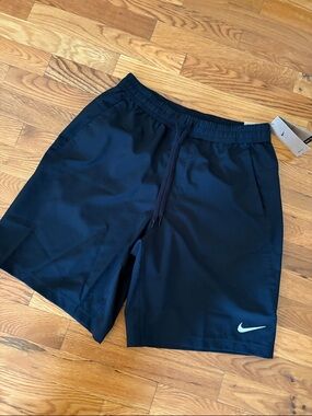 Nike Black Training Shorts with White Swoosh